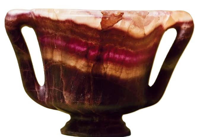 Marbled ceramic bowl with two handles and a pedestal base in purple and pink tones sians emporium Marbled ceramic bowl with two handles and a pedestal base in purple and pink tones