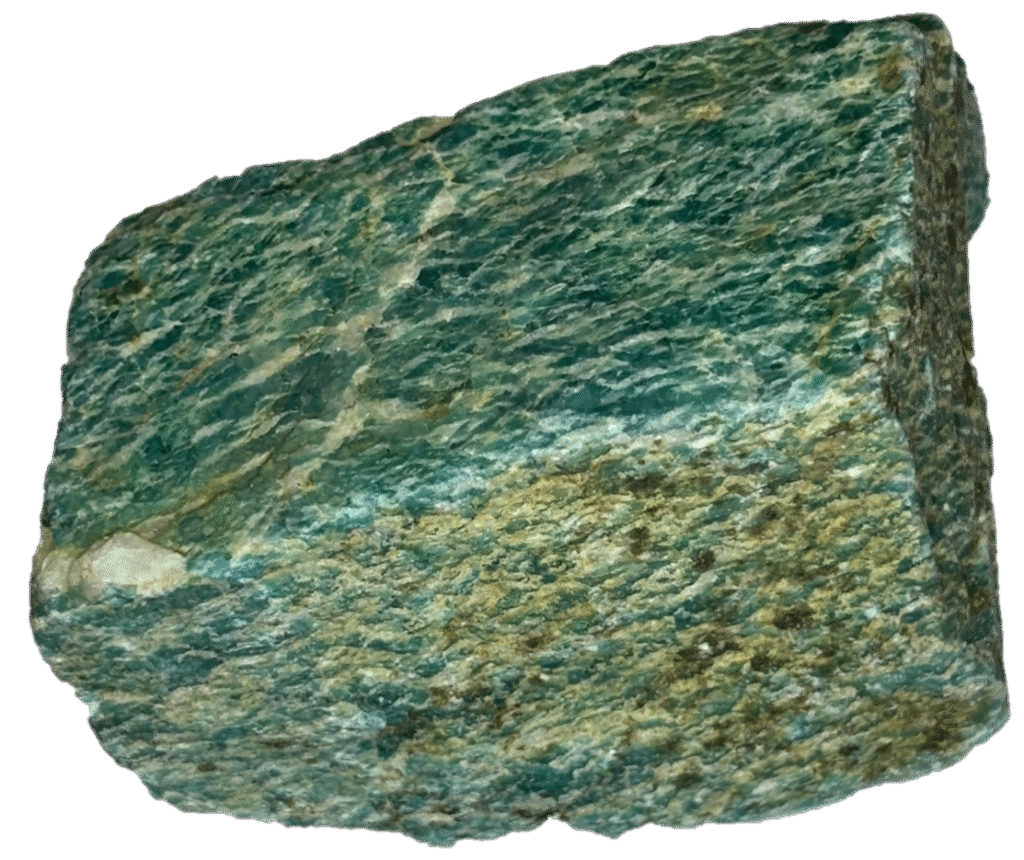 Amazonite rough arc 1 sians emporium Rough unpolished raw chunk of pale green amazonite crystal stone showcasing natural mineral textures