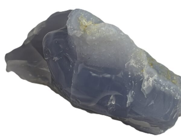 Blue lace agate bla 24 sians emporium Rough natural blue lace agate freeform specimen featuring soft blue banding and an exposed sparkling druzy quartz crystal in matrix rock