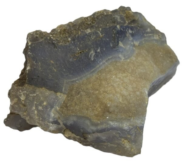 Blue lace agate bla 42 sians emporium Rough natural blue lace agate freeform specimen featuring soft blue banding and an exposed sparkling druzy quartz crystal in matrix rock