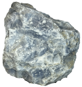 Blue calcite sians emporium Rough natural blue calcite crystal specimen showing soft sky blue colouration and raw crystalline texture