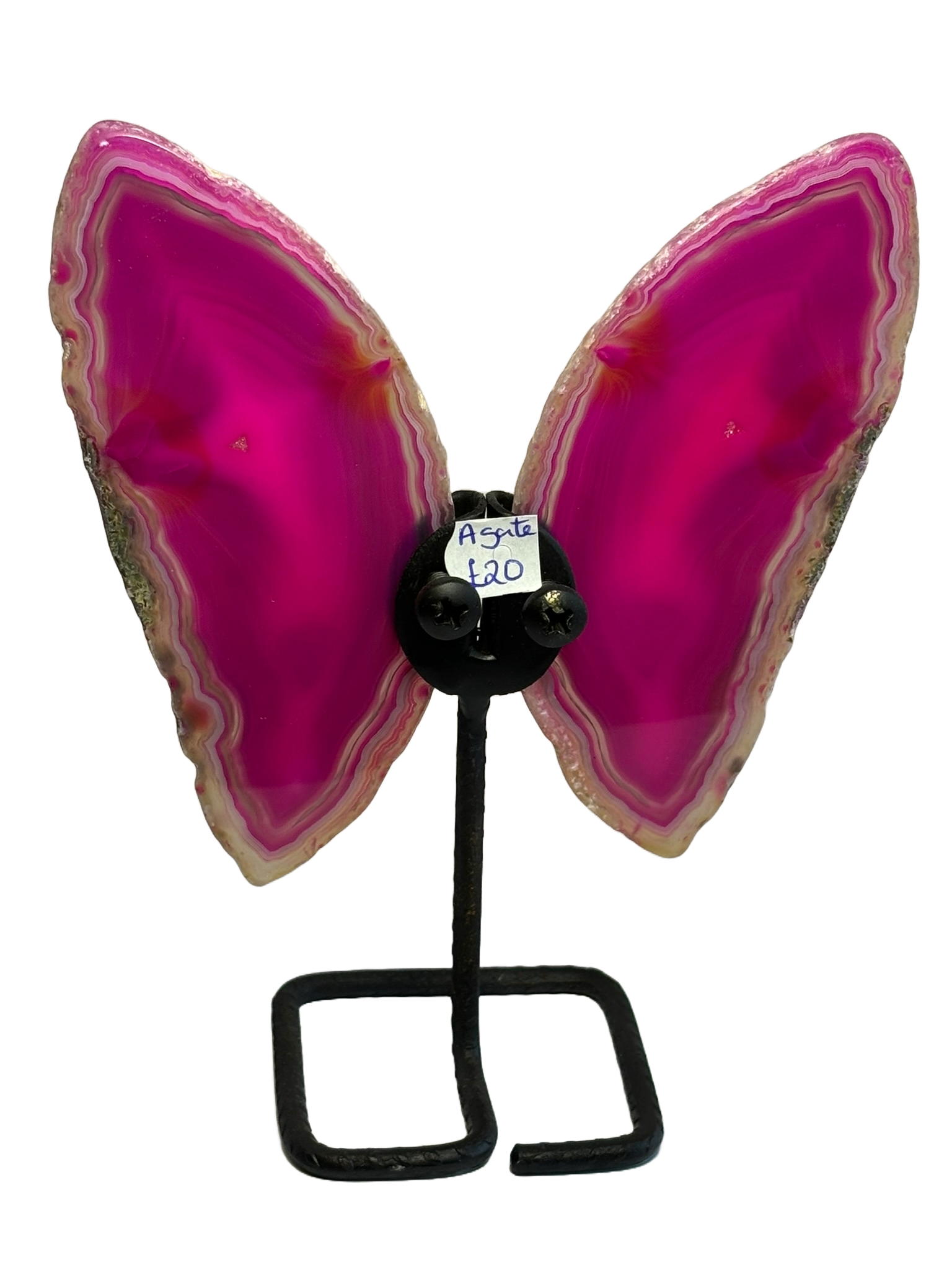 Pink large agate butterfly1 sians emporium Pink large agate butterfly1