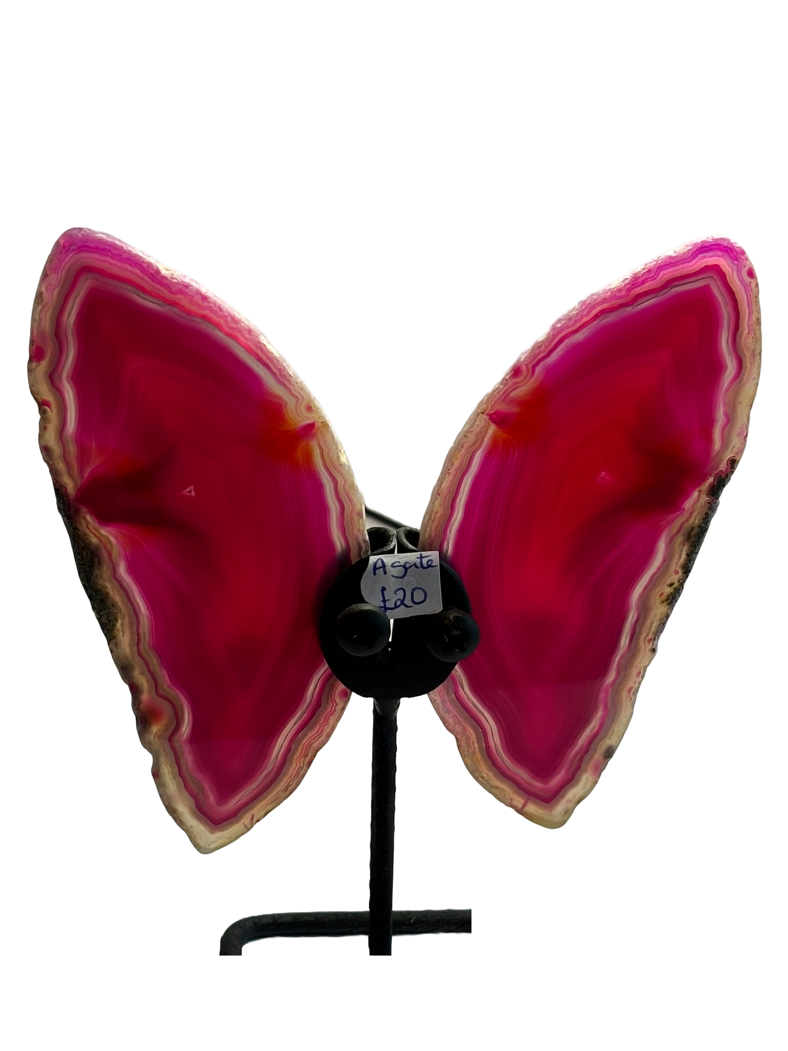Pink large agate butterfly 2 sians emporium Pink large agate butterfly 2