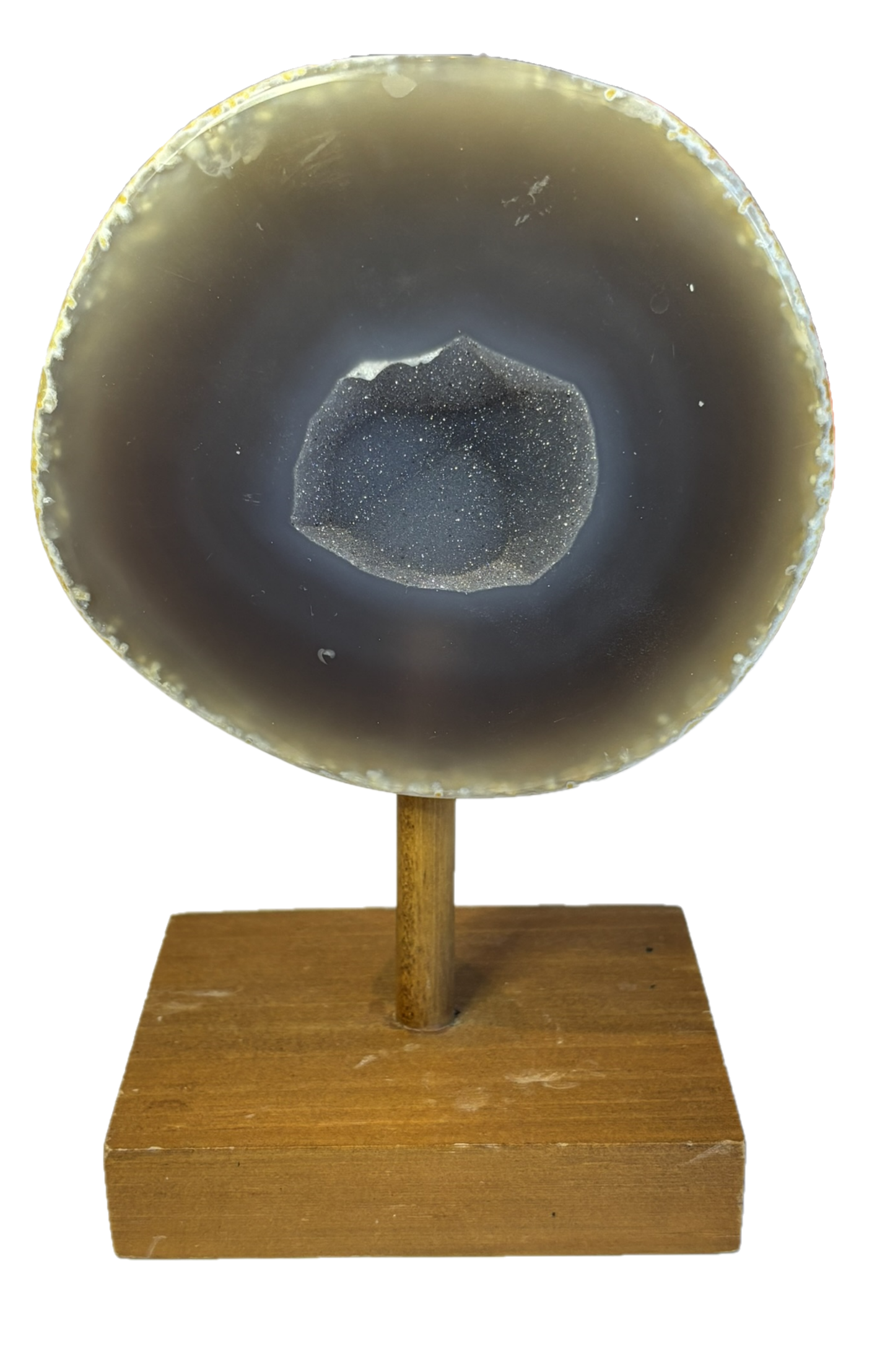 Half agate nodule on a stand 3 sians emporium Half agate nodule on a stand 3