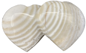 Agate striped double heart 2 sians emporium Agate striped double heart 2