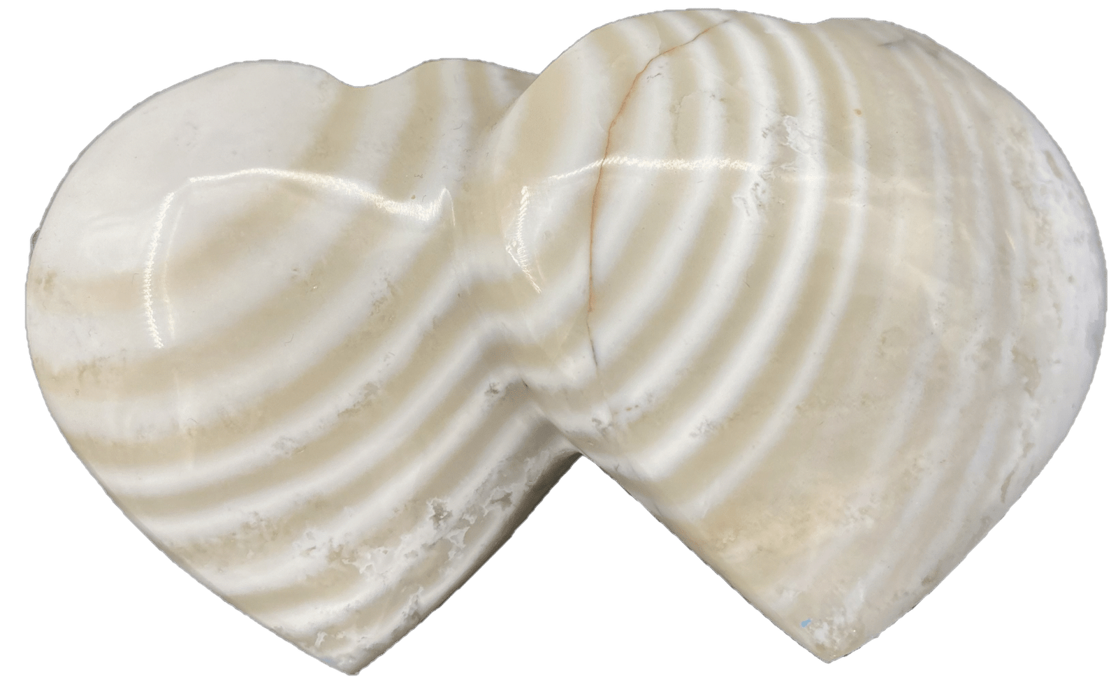 Agate striped double heart 2