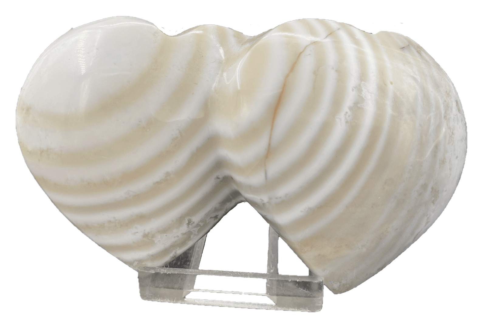 Agate striped double heart sians emporium Agate twin heart