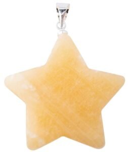Yellow calcite puff star