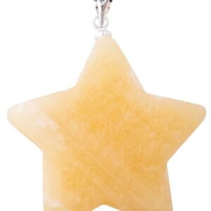Yellow calcite puff star