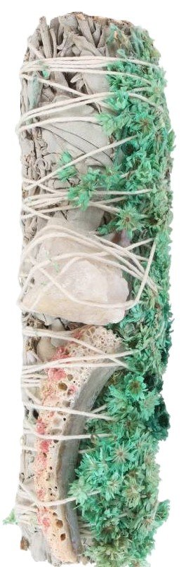 White sage abalone and quartz smudge sians emporium White sage abalone and quartz smudge