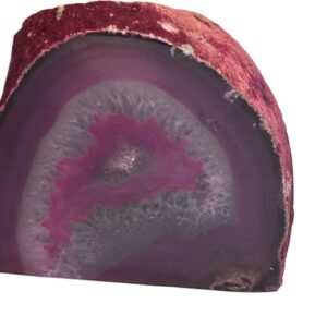 Pink agate half geode 4 3