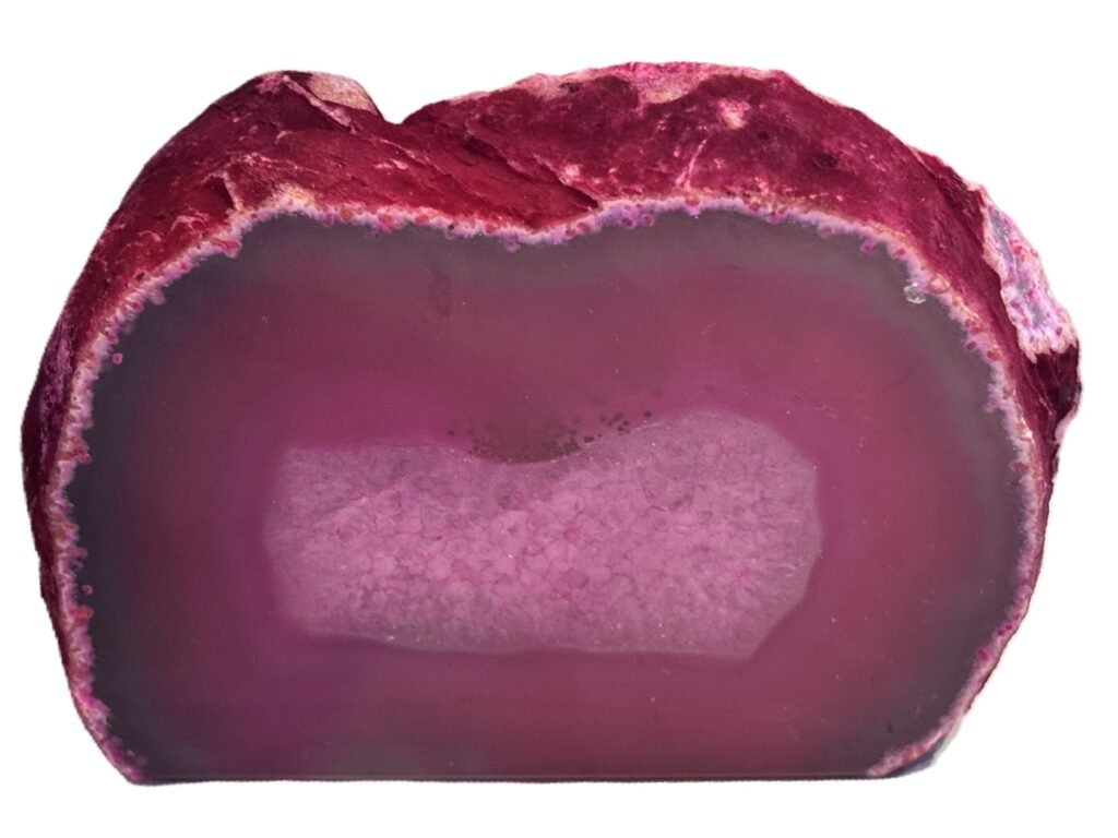 Pink agate 5 1 sians emporium Pink agate half geode 5 1