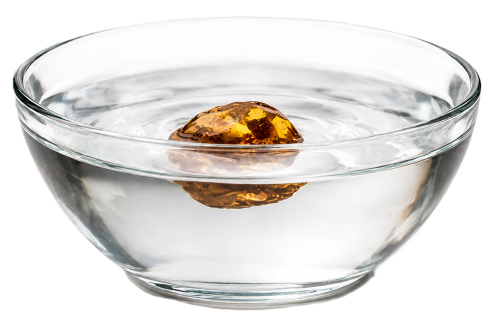 Amber stone in clear water sians emporium Amber stone in clear water