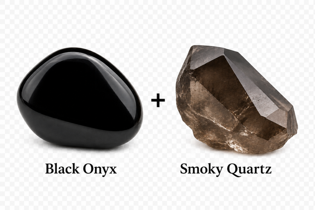 Black onyx and smoky quartz sians emporium Black onyx and smoky quartz