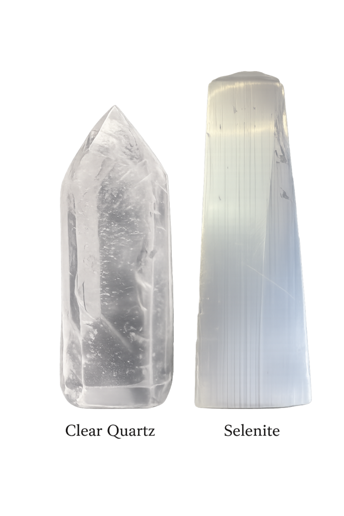 Clear quart vs Selenite