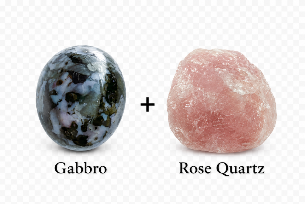 Gabro and rose quartz sians emporium Gabro and rose quartz