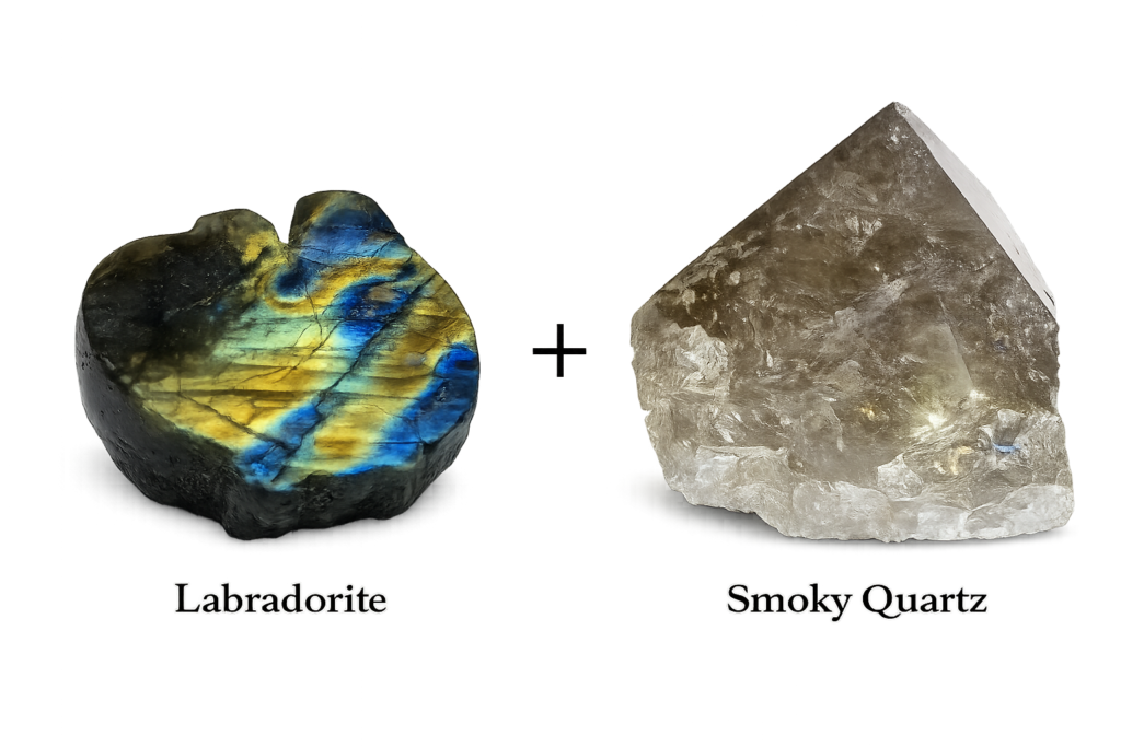 Labradorite and smoky quartz sians emporium Labradorite and smoky quartz