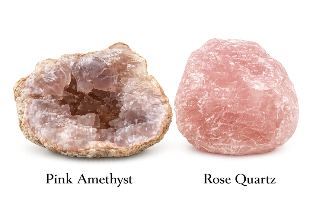 Pink amethyst rose quartz sians emporium Pink amethyst rose quartz