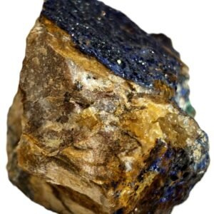 Natural azurite malachite freeform specimen 1 sians emporium Raw azurite and malachite freeform mineral specimen with deep blue crystalline crust on natural matrix